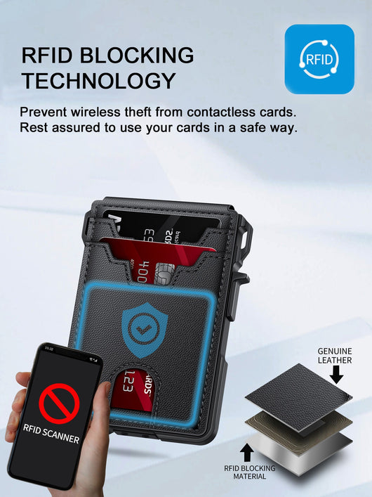 Billetera Bifold con Protección RFID y Extracción Rápida de Tarjetas - Image 14