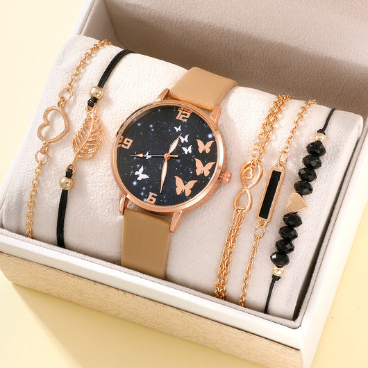 Reloj de Pulsera para Mujer Estilo Coreano con Mariposa y Accesorios Coordinados - Image 7