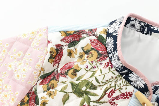 Chaqueta Acolchada Patchwork Estilo Europeo Americano con Impresión Posicionada - Image 11