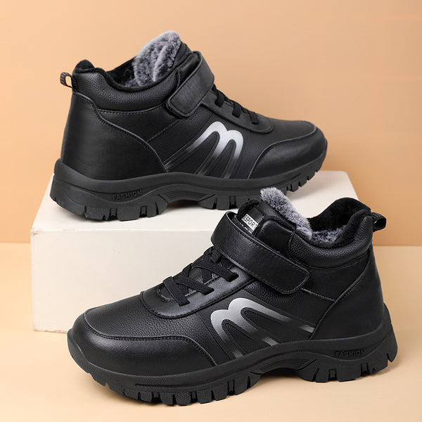 Zapatos de Cuero Cálidos e Impermeables para Adultos Mayores