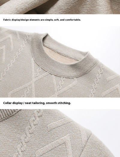Suéter de Terciopelo Grueso para Hombre - Cuello Redondo Invierno - Image 11