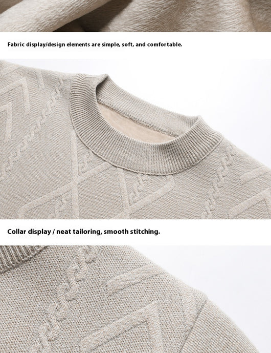 Suéter de Terciopelo Grueso para Hombre - Cuello Redondo Invierno - Image 11