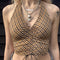 Top Halter Escotado con Cuadros y Cordones Ajustables