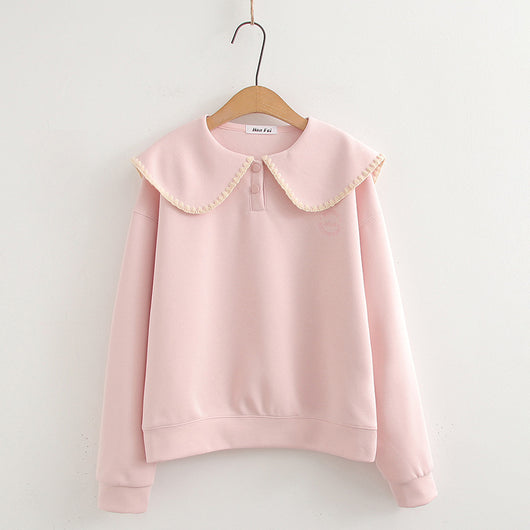 Blusa Estilo Universitario Cuello Occidental Suelta y Versátil - Image 3