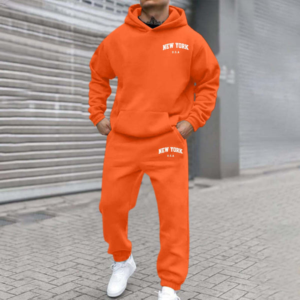 Sudadera con Capucha Forrada en Polar con Diseño Estampado para Hombre