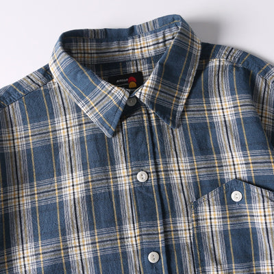 Camisa Retro Japonesa a Cuadros Lavada - Manga Corta Verano - Image 11