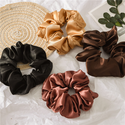 Set de Elásticos para Cabello de Satén - Círculo Grande Color Sólido - Image 13