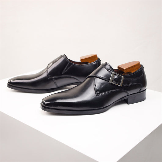 Zapatos Formales de Cuero para Hombre Estilo Británico Punta Cuadrada - Image 12
