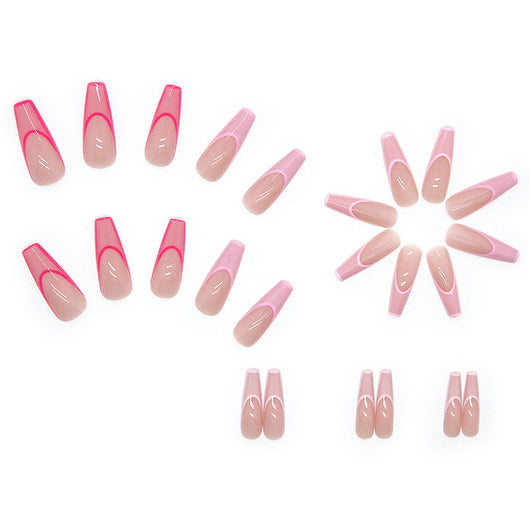 Adhesivos de Uñas Largas con Degradado Rosa - Image 10
