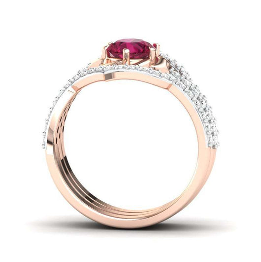 Anillo de Compromiso Oro Rosa Flor - Juego de Alianzas para Boda y Aniversario - Image 5