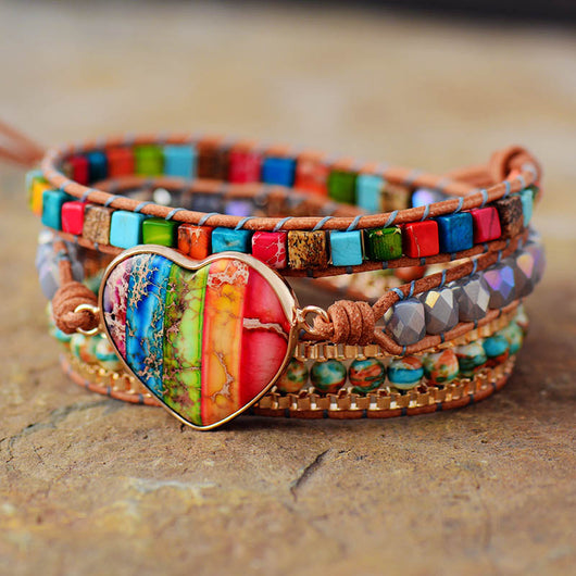 Pulsera Tejida a Mano en Piedra Imperial Natural - Image 9