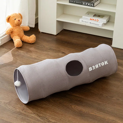 Túnel Felino Plegable con Bola de Peluche - Juguete Interactivo para Gatos de Interior - Image 4