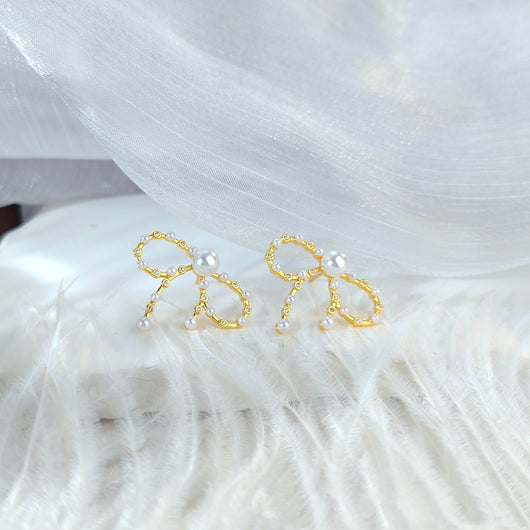 Aretes de Perla con Moño - Diseño Elegante para Mujer - Image 13