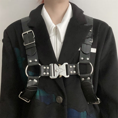 Cinturón Ajustable Estilo Goth Punk con Correa de Hombro