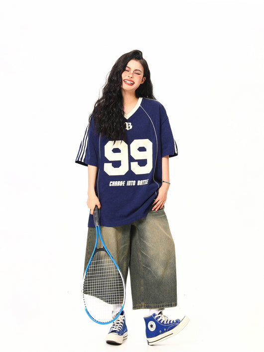 Playera Deportiva Retro Cuello V Manga Corta - Image 16