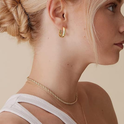 Aretes Ovalados Brillantes Estilo Europeo y Americano - Image 3