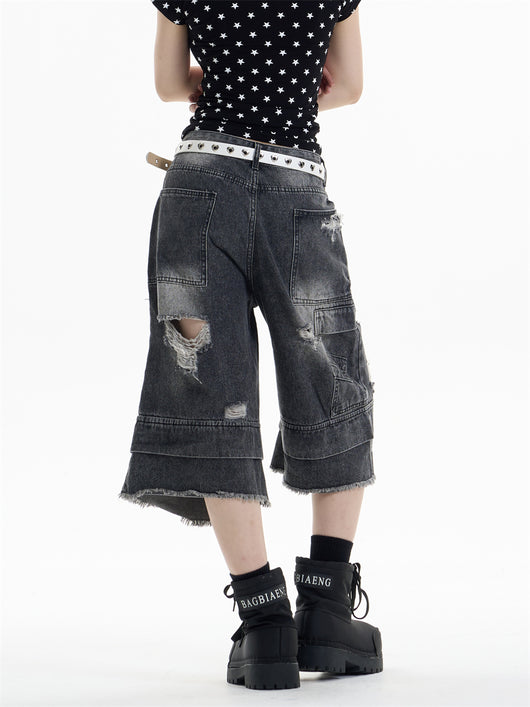 Shorts Denim Rotos Cintura Alta Sueltos para Mujer - Image 21