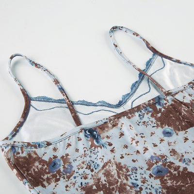 Chaleco Estampado Floral con Top de Encaje para Mujer - Image 15