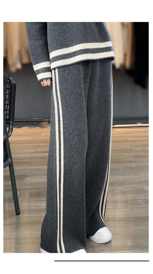 Conjunto de Pantalón Ancho y Suéter Tejido en Lana - Estilo Casual Relajado - Image 24
