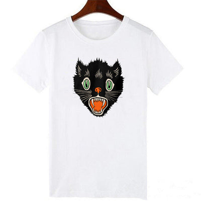 Camiseta Negra Estampado Patitas de Gato - Diseño Europeo Manga Corta - Image 15