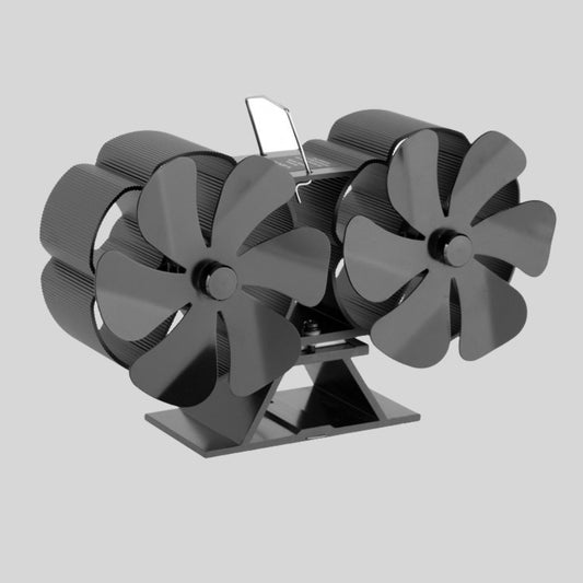 Ventilador Térmico de Chimenea Doble Cabezal 12 Aspas