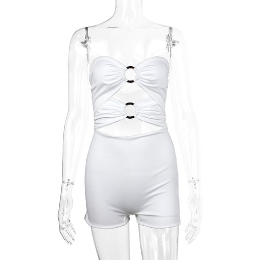 Jumpsuit Elegante con Escote Tubo y Detalles Calados - Image 7