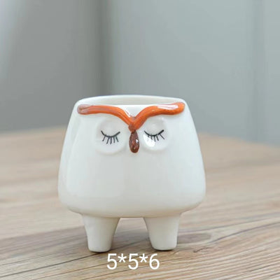 Maceta Decorativa Pintada a Mano con Diseños de Animales para Plantas - Image 20