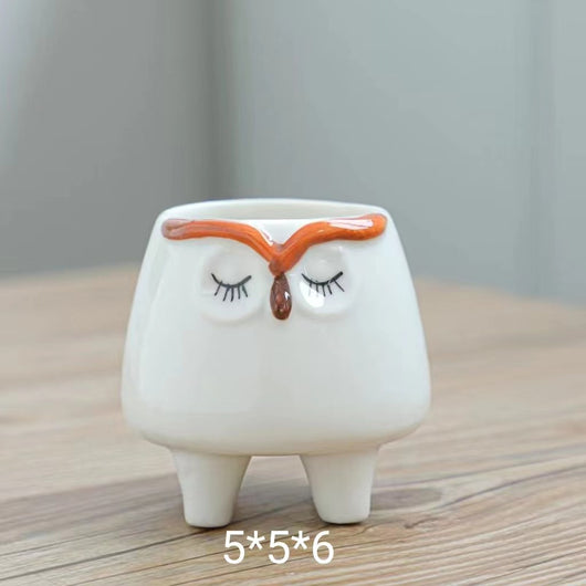 Maceta Decorativa Pintada a Mano con Diseños de Animales para Plantas - Image 20