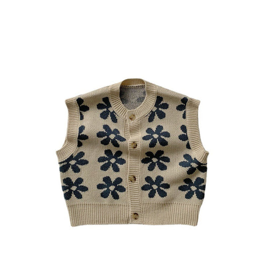 Chaleco Tejido Flores Retro Estilo Coreano para Niños - Image 12