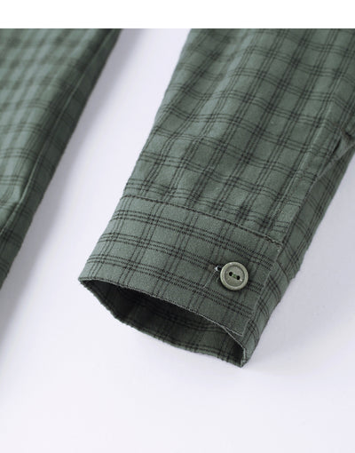 Camisa Cuadriculada Bordada de Algodón Puro para Mujer - Corte Slim Manga Larga - Image 10