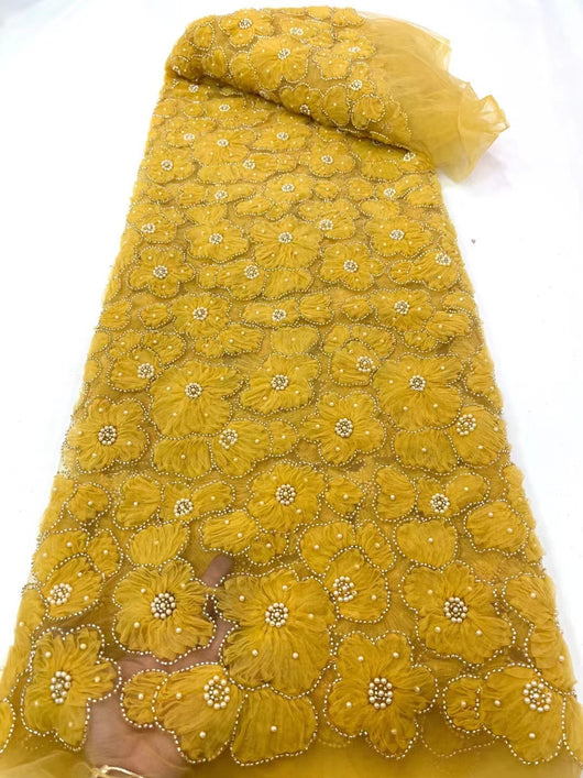 Placa de Malla con Tubo de Espuma y Encaje Floral 3D Bordado - Image 12