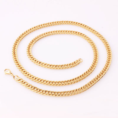 Collar de Acero Titanio Dorado para Hombre con Doble Hebilla - Image 13
