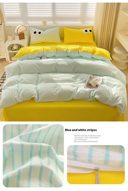 Juego de Cama Ojos Grandes - Funda Nórdica 4 Piezas Efecto Satinado - Image 14