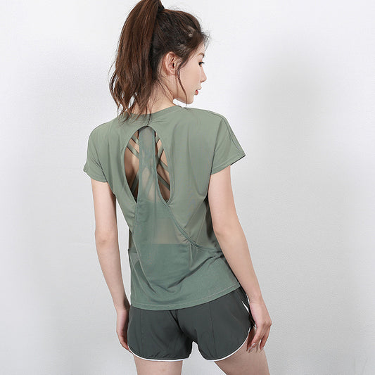 Playera Deportiva de Manga Corta Primavera Verano para Yoga y Fitness - Image 2