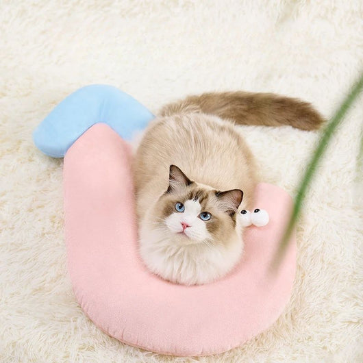 Almohada de Soporte Cervical Forma de Ojo de Gato para Mascotas - Cama Cómoda para Perros y Gatos - Image 3