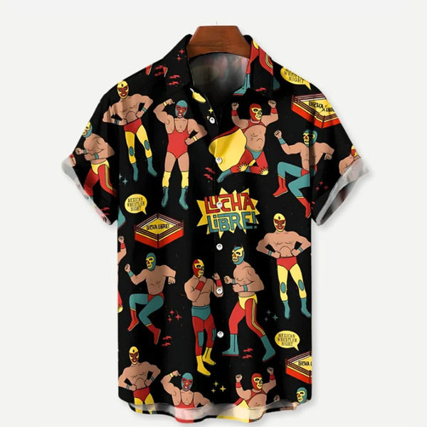 Camisa Hawaiana Estampada para Hombre - Estilo Vacacional Playa
