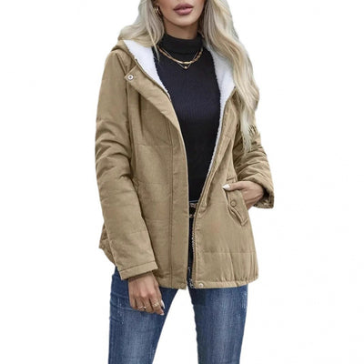 Abrigo de Invierno con Forro Polar y Capucha - Estilo Preppy Elegante para Mujer - Image 14