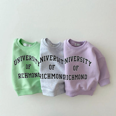 Sudadera Infantil Cuello Redondo con Alfabeto Brillante