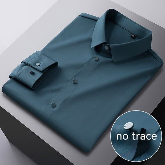 Camisa Elástica Sin Costuras con Rayas para Hombre - Image 13