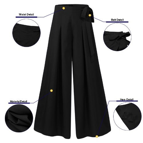 Pantalón Ancho de Algodón y Lino - Cintura Alta Suelta y Cómoda - Image 10