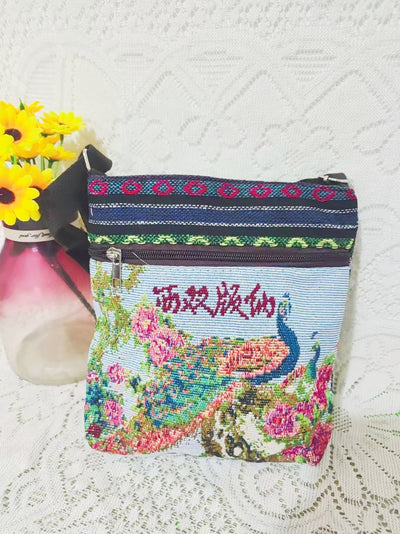 Bolso Bandolera Bordado Étnico con Elefante y Mariposa Estilo Chino - Image 67
