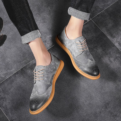 Zapatos Formales de Cuero Genuino para Hombre - Diseño Retro con Cordones