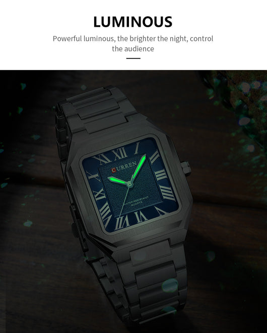 Reloj de Cuarzo Impermeable para Hombre con Números Romanos y Correa de Acero Inoxidable - Image 19