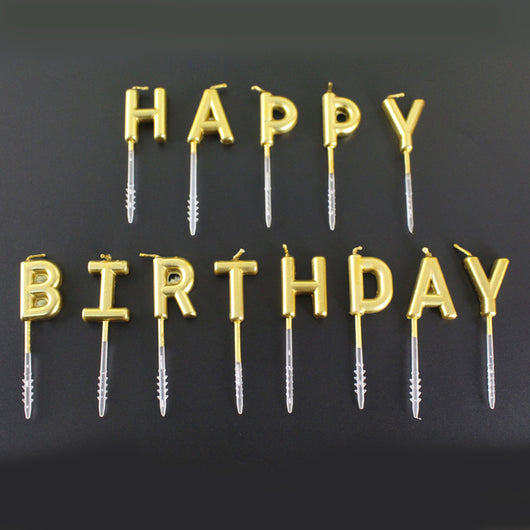 Vela de Cumpleaños Dorada con Letras Happy Birthday - Decoración Premium - Image 4