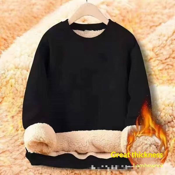 Sudadera Holgada Gruesa con Cuello Redondo para Hombre