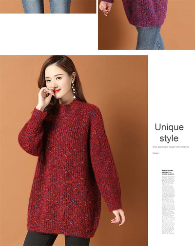 Suéter Grueso de Lana para Mujer Talla Mediana - Prenda Holgada de Abrigo - Image 15