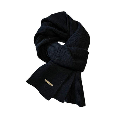 Bufanda Tejida Coreana de Color Liso para Mujer - Image 4