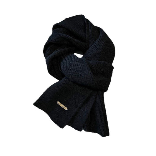 Bufanda Tejida Coreana de Color Liso para Mujer - Image 4