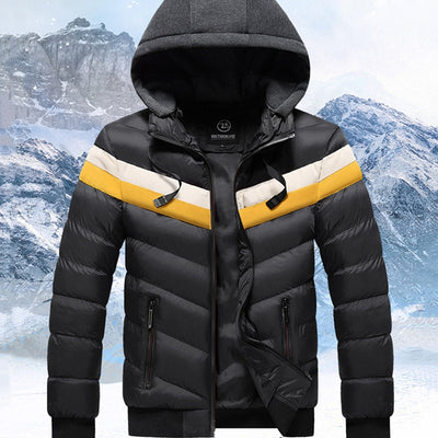 Chaqueta Impermeable con Capucha para Hombre Tallas Grandes Invierno