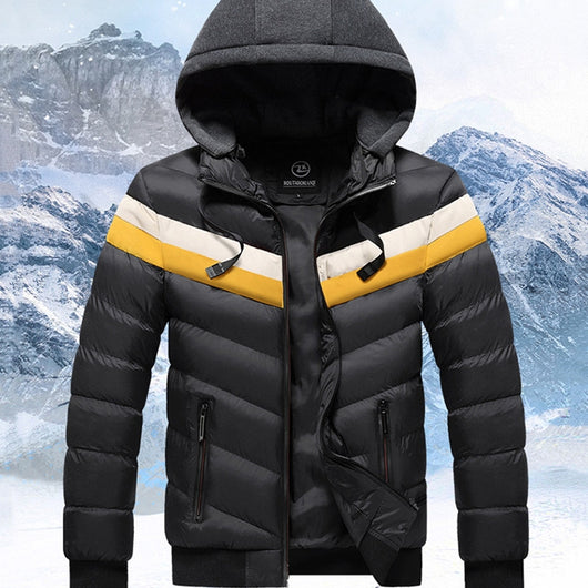 Chaqueta Impermeable con Capucha para Hombre Tallas Grandes Invierno